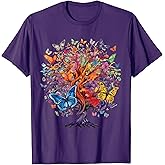 Womens butterfly shirt with flowers, fashion tee, gift idea T-Shirt