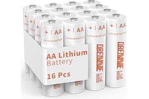 DREAMME Lithium Batteries AA [Non-Rechargeable]- 1.5V Double A Premium Lithium AA Batteries for Blink Outdoor,Flashlight,Toys,Other Daily Gadgets[16 Pack/3400mAh]