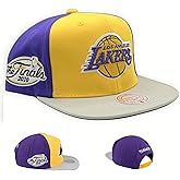 Mitchell & Ness Los Angeles Lakers NBA Block Out Snapback Hat Cap Gold/Purple