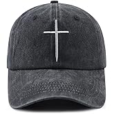 Jesus Cross Hat for Men Women, Funny Adjustable Cotton Embroidered Christian Religious Faith Baseball Cap