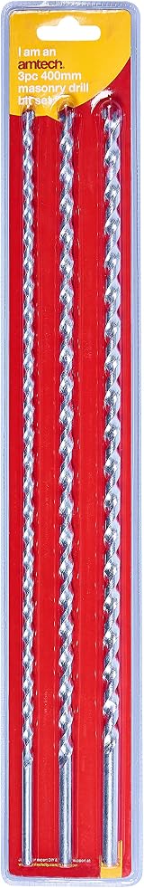 Amtech F2800 3 Piece 400mm Masonry Drill Bit Set 8 10 12mm view 2