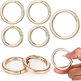 5 Pcs Spring O Ring Clip for Purse Strap 3 Sizes Flat Trigger Spring O Rings Gold Carabiner Metal Gold Key Ring Snap Clip Key Chain Hooks Replacement for DIY Keyrings Buckle, Bags,Purses