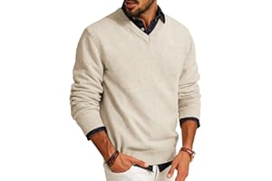 PJ PAUL JONES Mens V Neck Pullover Lightweight Wool Blend Long Sleeve Knit Sweater