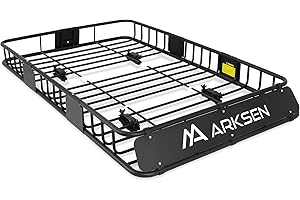 ARKSEN 64 x 39 x 6 Inch Universal 150LB Heavy Duty Roof Rack Cargo with Extension Car Top Luggage Holder Carrier Basket for SUV, Truck, & Car Steel Construction