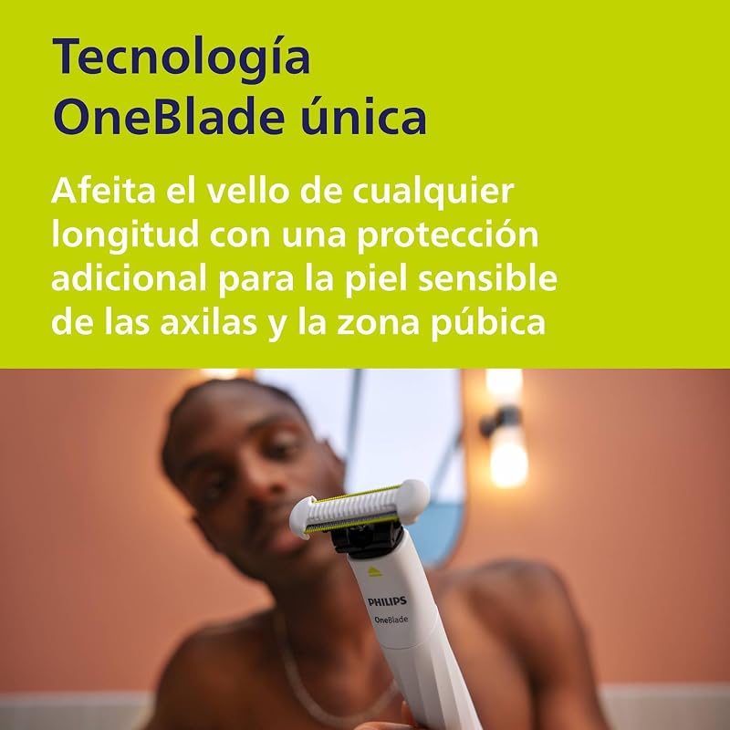 Philips oneblade intimate, mulher e homem, máquina de depilação para a zona íntima, virilhas e axilas, barbear e aparar, lâmina com protecção da pele, qp1924/30