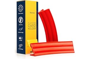 BORICO Card Holders for Playing Cards - 2 Pack Playing Card Holder for Kids and Adults,Stackable Storage Game Card Tray with a Travel Pouch (Red)