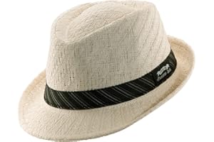 Panama Jack Weaved Toyo Fedora with Striped Black Band