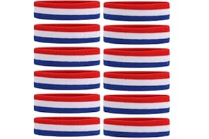 ONUPGO Sweatband Headbands for Men & Women -12PCS Sports Headbands Moisture Wicking Athletic Cotton Terry Cloth Headband for Tennis,Basketball,Football,Gym,Working Out