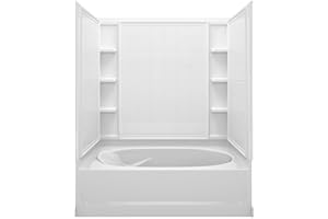 STERLING 71110120-0 Ensemble Bath and Shower Kit, 60-Inch x 42-Inch x 72-Inch, Right-Hand, White