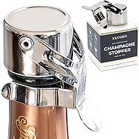 Champagne Stoppers by KLOVEO - Patented Seal (No Pressure Pump Needed) Made in Italy - Professional Grade WAF Champagne Bottl