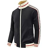 dioxoib Men's Track Jackets Lightweight Long Sleeve Full Zip Streetwear Tops