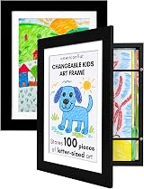 Americanflat A4 Kids Artwork Display Frame Black Set of 2 25.5x32 cm