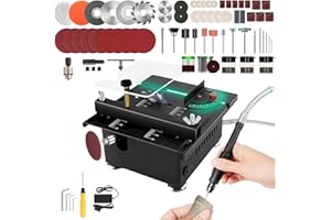 Mini Multi-Functional Table Saw, 100W Desktop Electric Saws, 0.1-16MM Cutting Depth, 0~90° Adjustable Angle and Seven Speed A