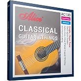 Classical Guitar Strings, Alice 2 Set Classic Guitar 6 Strings Clear Nylon Normal Tension 28-43 Gauge with Anti-Rust Coating, Silver Plated Wrap (AC130)