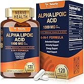 Totaria Alpha Lipoic Acid 1000mg - ALA Supplement Antioxidant for Neuropathy Support Nerve Health, Liver Detox, Antioxidant, Metabolism and Cell Energy, Anti-Aging - Non-GMO, Gluten Free, Vegan Safe