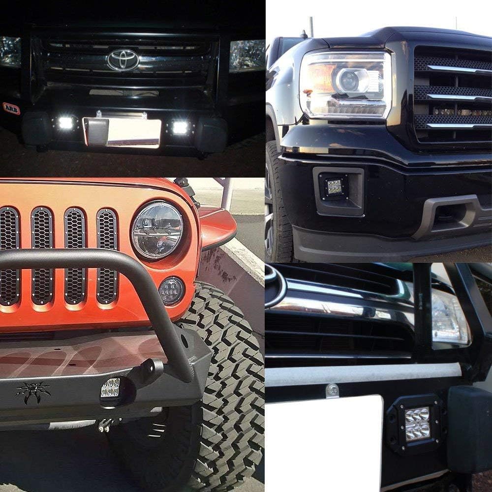 iJDMTOY (2) Dually Flush Mount 24W CREE LED Pod Lights For Truck Jeep Off-Road ATV 4WD 4x4, etc: Automotive