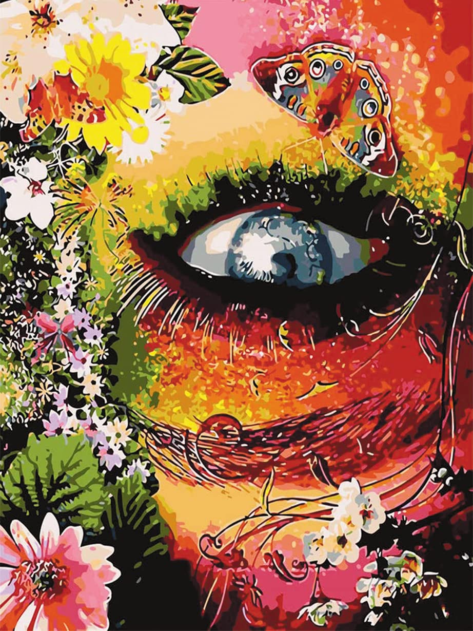 Cross Stitch Kits Stamped, OWN4B Colorful Eye Printed Pattern 11CT 14.2x18.1 inch DIY Embroidery Kit (Eye)