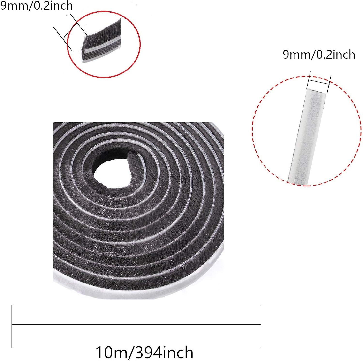 Lamondre 10 Meters Door Window Frame Brush Seal Weather Strip - Image 3