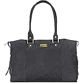 VALENCHI Genuine Real Leather Tote Bag/Purse For Women - Flower Embossed Design | Work, Travel, Leather Handbags, Work, Travel