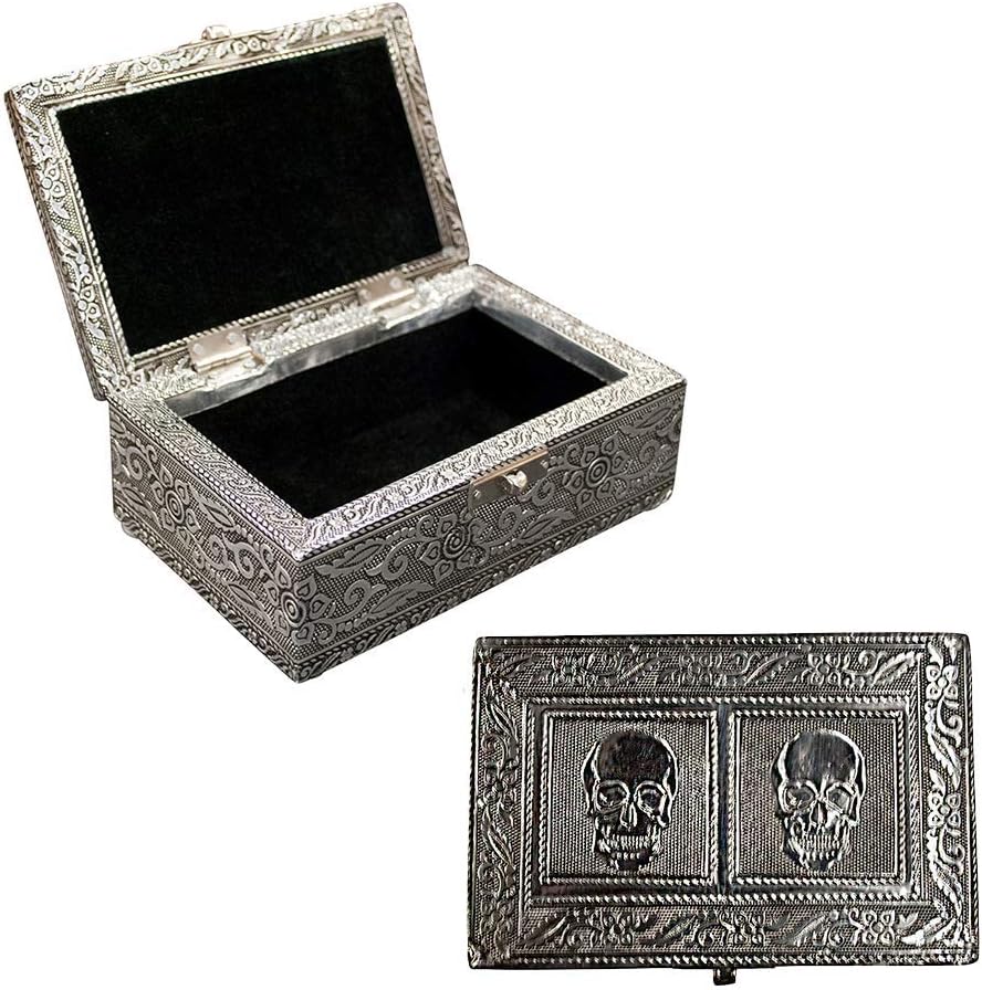 Vintage Jewelry Box Case 9 Styles Bronze or Silver Metallic Metal Plating with