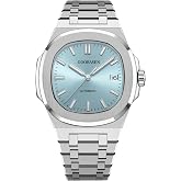 HUNRUY Mens Classic Square Quartz Watches Imitation Mechanical Watches