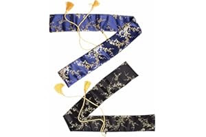 FLURSAILE 2pcs Sword Bag 51inch Synthetic Silk Katana Bag Sword Cover Carrying Case For Samurai Swords