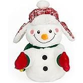 Animated Plush Snowman |Christmas Cheer Charlie - Claps Hands and Ears Flap to Song - If You're Happy for Xmas Clap Your Hands | Musical Holiday Toy and Decor - Gift for Toddlers and Kids, 13"