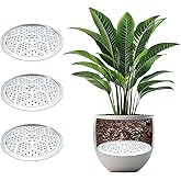 3PCS Round Planter Inserts for Large Tall Pots, 10" Stainless Steel Flower Pot Lift Insert Portable Planter Accessories Circular Plant Risers for Inside Pots with Drainage Hole, Use Less Potting Soil