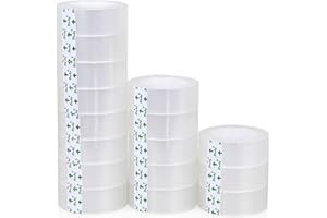 DOAY 16 Rolls Easy Tear Transparent Tape Refills - Gift Wrapping Tape for Dispensers - Crystal Clear, Effortless Tear, Strong Adhesion - Invisible Tape 3/4 in x 1000 in for Office, School, Home