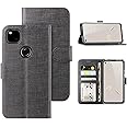 Feitenn Google Pixel 4A 4G Wallet Case, Slim Thin Folio Cover Stand Credit Card Slots Holder Magnetic Closure Bumper PU Leather Shockproof Shell for Google Pixel 4A 4G 2020 - Black