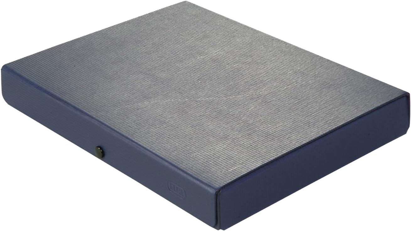Elba 400000992 Box File with Push Button Fastening 1 cm for Approx 80 DIN A4 Pages 3 Flaps Label Black Capacity: 4 cm