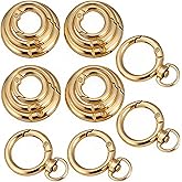 HOLAILS 16PCS Metal Spring O Ring Set, Mixed Sizes Round Carabiner Keychain Snap Hooks for Key Rings, Bags, Dog Tags, Buckle, Paracord, Lanyards, and DIY Repair Crafts (Gold)