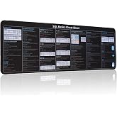 SQL Mousepad, SQL Cheat Sheet Mouse Pad, Large Size Keyboard Desk Mat, Tips Gifts for Beginner IT Program Engineer Desk Pad Structured Query Language Shortcuts Mat