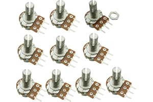 Ferwooh 10PCS B50K 50K Ohm Adjustment Single Linear Rotary Taper Potentiometer Shaft 15mm