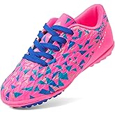 DREAM PAIRS Boys Girls Turf Indoor Soccer Shoes Lace Up Cleats for Little/Big Kid