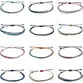 Oubaka 12pcs Woven Wrap Friendship Bracelets Handmade Braided Bracelet Adjustable Colorful String Bracelet Boho Bracelets Handmade Boho Braided Friendship Anklets for Women Men Christmas Party Gifts