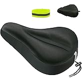 Geronmine Gel Bike Seat Cover Padded Bicycle Saddle Covers for Women & Men, Most Comfortable Exercise Bike Seat Cushion Cover, Soft for Spin Indoor Outdoor Cycling Class Mountain Stationary Bikes