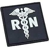 Medic Caduceus Registered Nurse RN Medical PVC Patch Compatible with Velcro for Hats, Tactical, Molle Accessories Military, Backpack, Backpacks