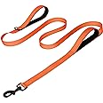 Joytale Dog Leash Heavy Duty for Large Dogs That Pull, Double Handle for Traffic Control, Double-Sided Reflective Leashes for Large Medium Dogs Night Safety, 4FT, Orange