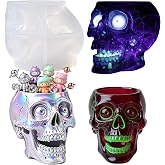 Yelovyeu Skull Head Silicone Molds, 3D Large Skeleton Epoxy Resin Molds | Flexible Clear Silicone Skull Head Molds for Candle Making, Jewelry Container, Pen Holder, Halloween, Succulent Pot, Gothic