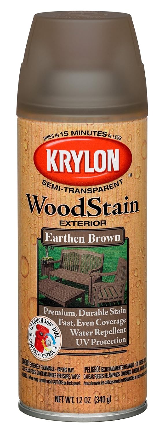 Krylon Wood Stain Earthen Brown Spray Stain Dries Quickly With UV
