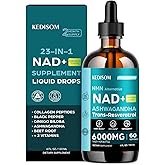 KEDISOM 23-in-1 Liposomal NAD Supplement - NAD+ Liquid Drops with Resveratrol, Black Pepper Extract - Support Anti-Aging, Brain & Cellular Mitochondrial Health - 4 Fl Oz, Pineapple Flavor