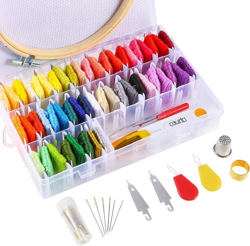 Caydo - Caja organizadora de hilo de bordar de 50 colores ...