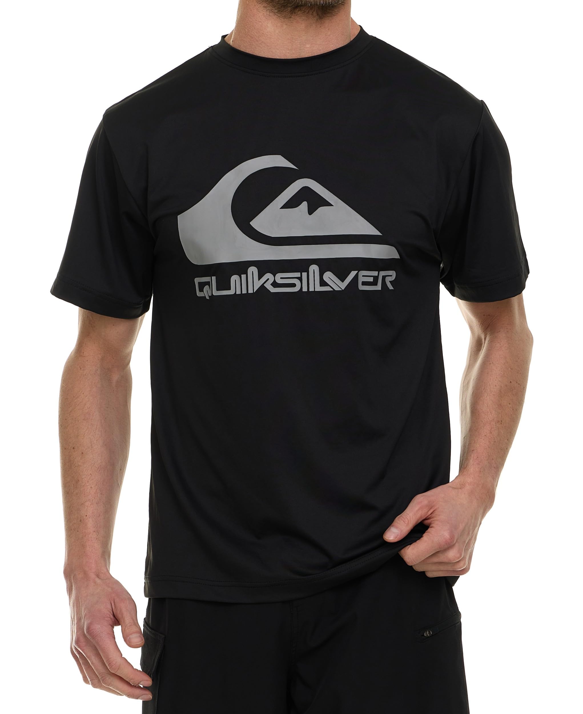 Photo 1 of Quiksilver Rash Guard for Men UPF 50+ Big and Tall Swim Long & Short Sleeve Shirt Black
