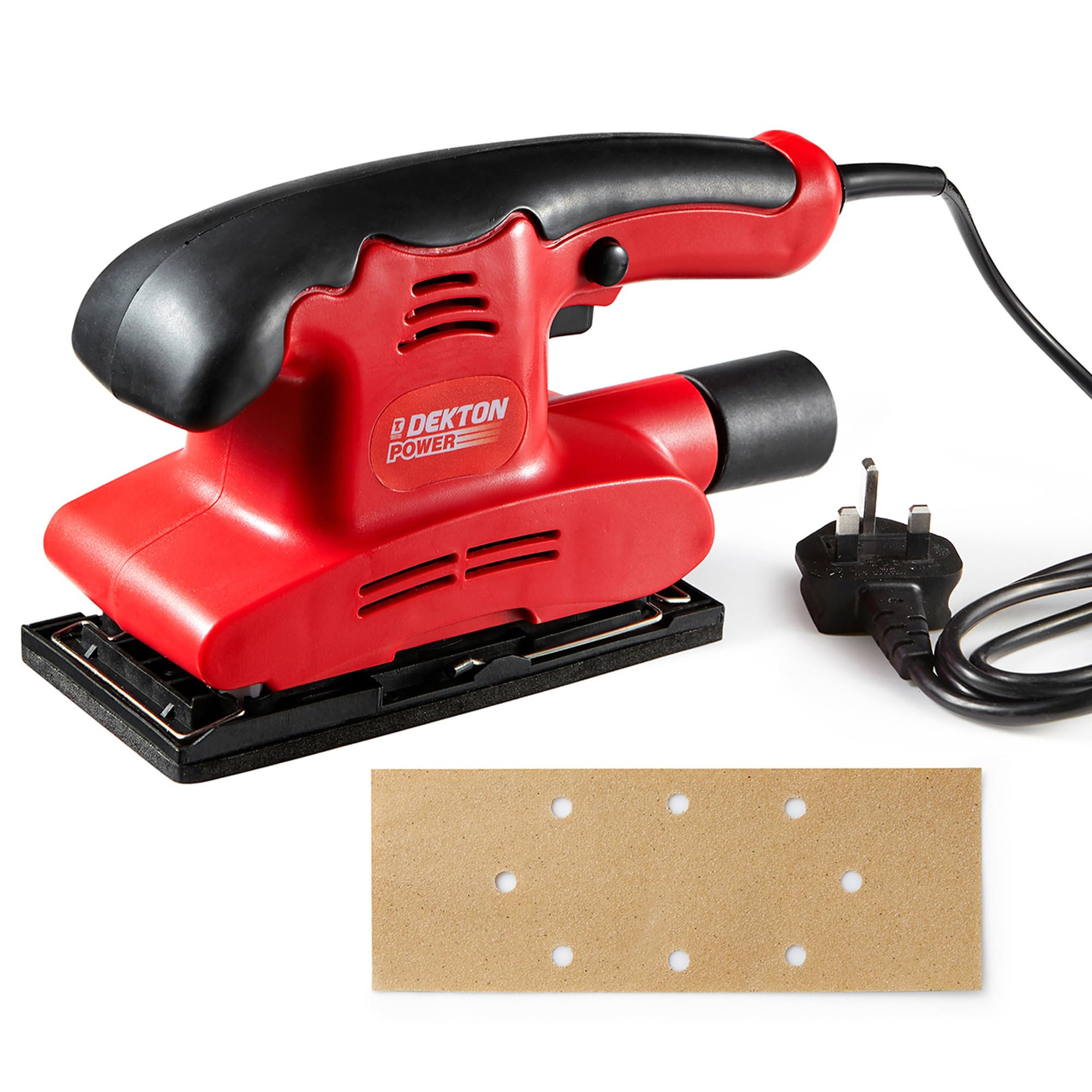 Dekton Full Size Sander - High Performance Electric Sander| 150W Motor| Adjustable Speed Setting| Ergonomic Grip| Dust Collection System| Ideal for Wood, Metal|Includes Sandpaper| Smooth Finishes