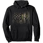 American Flag Camouflage Outdoor Antlers Elk Deer Pullover Hoodie