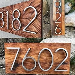 5" Zinc Alloy Floating House Number, Metal Modern