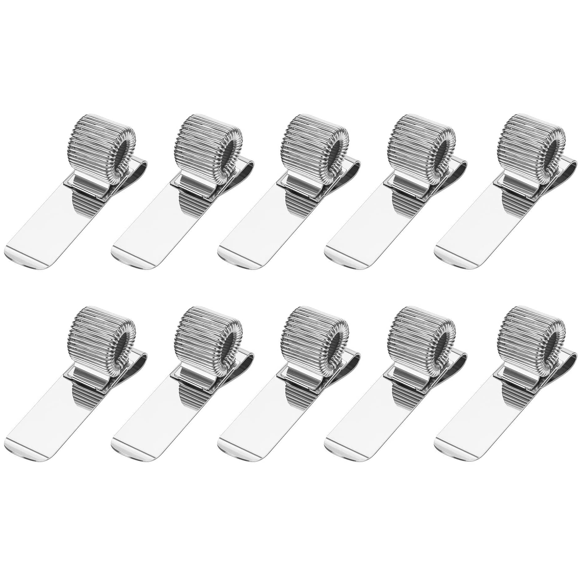 Hsthe Sea 10pcs Metal Pen Holder with Pocket Clip and Adjustable Spring Loop for Notebook and Clipboard