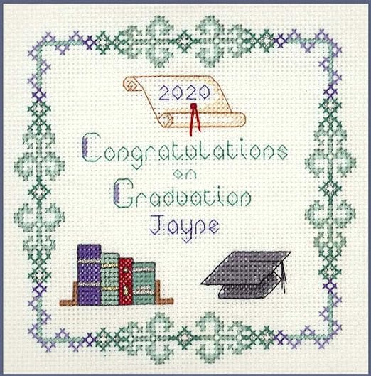 Graduation Sampler To Commemorate A Milestone Event Complete Cross Stitch Kit On 14 Aida With Clear Colour Chart Amazon Co Uk Kitchen Home