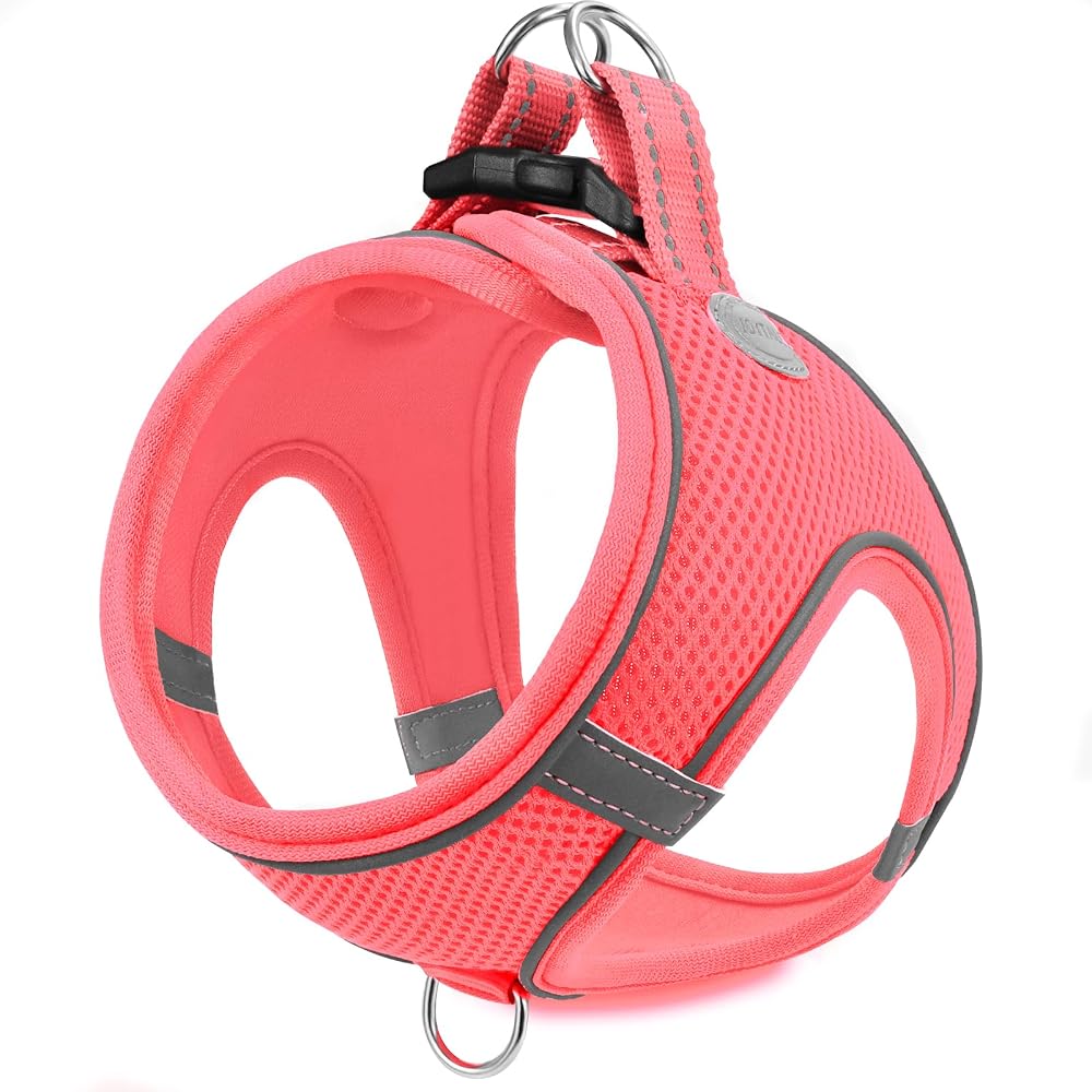 Joytale XXS Step in Dog Harness Pink Reflective Mesh Easy Walk